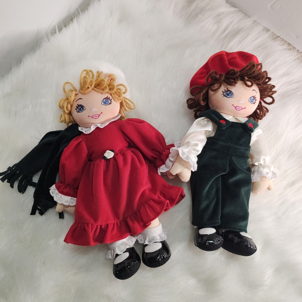 Vtg Wellmade Toy Sweetie Mine Dolls, RARE, Christmas Set Of 2